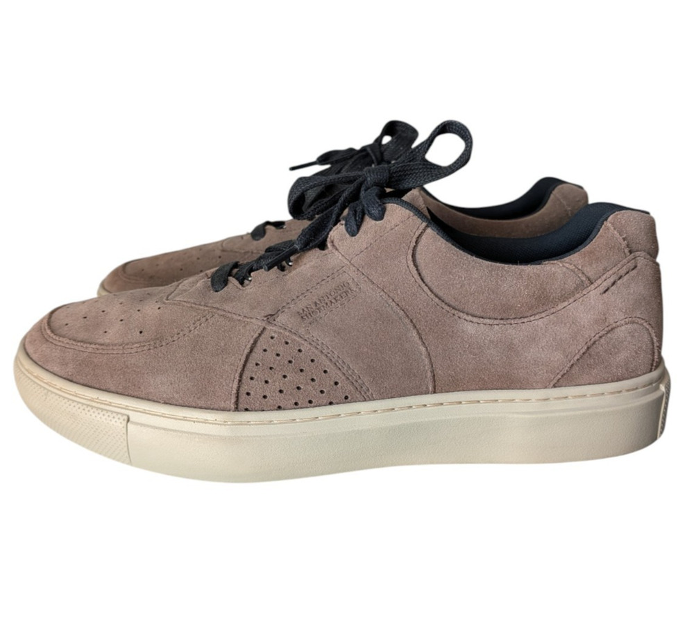 SAS High Street Lace Up Sneakers Almond Brown Suede Leather Sz 12 WW Double Wide